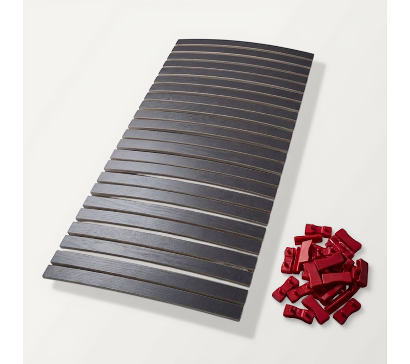 Lot De 15 Lattes + Embouts Pour Sommier Et Lit - 780x68x8 Mm - Bois Hêtre Durable - 7 Plis