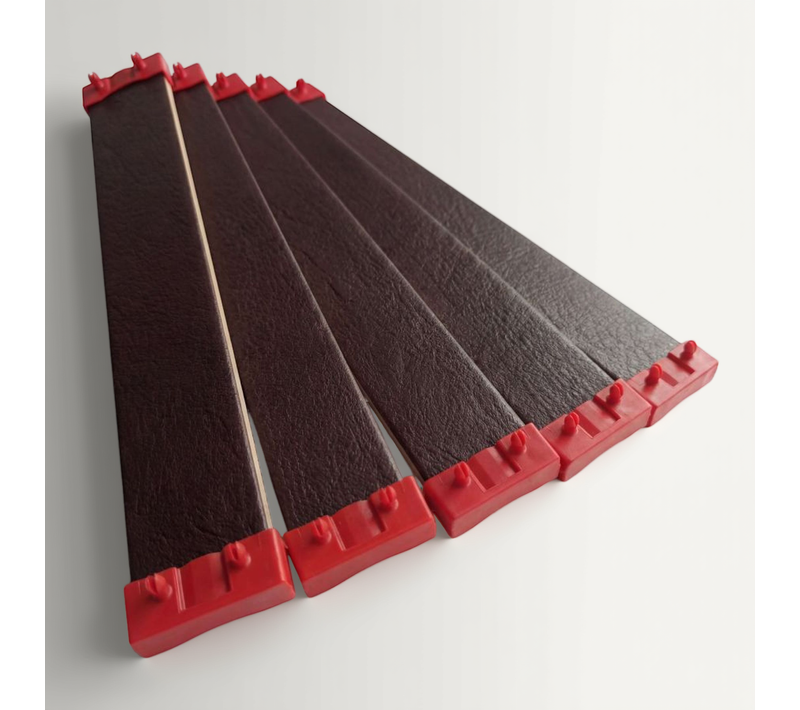 Lot De 5 Lattes + Embouts Pour Sommier Et Lit - 780x68x8 Mm - Bois Hêtre Durable - 7 Plis