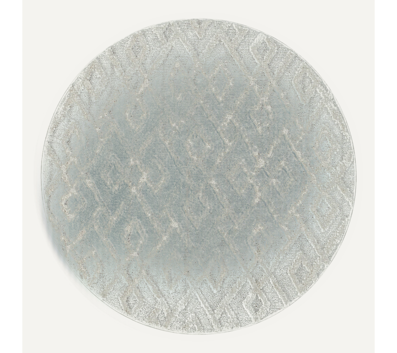 Muda - Tapis Berbère Rond à Relief - Crème 120 X 120 Cm