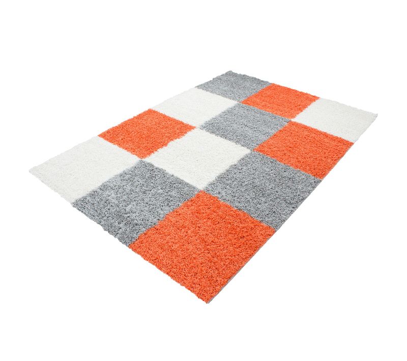 Shaggy - Tapis à Carreaux - Terra 160 X 230 Cm