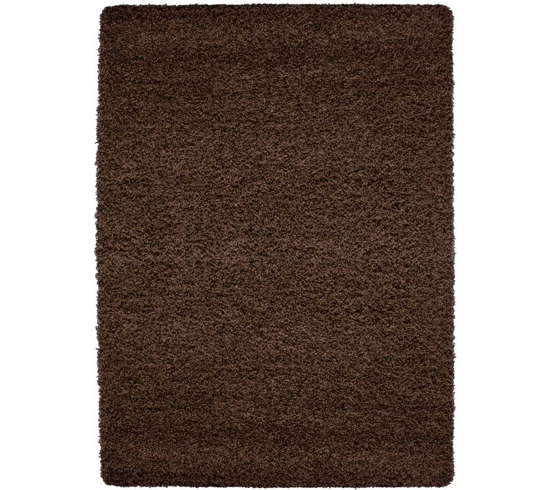 Shaggy - Tapis Uni à Poils Longs - Marron 160 X 230 Cm