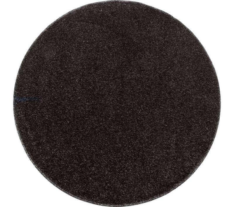 Tapis Rond Uni De Salon Chambre Relax Sobre Et Epuré - Anthracite 120 X 120 Cm
