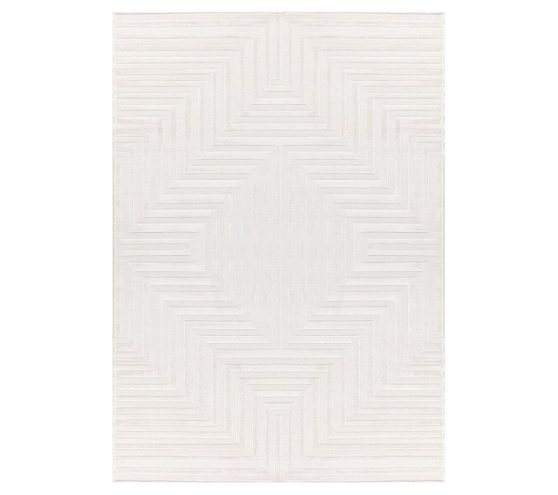 Tapis Rifi Laineux à Motif En Relief Crème 140x200cm