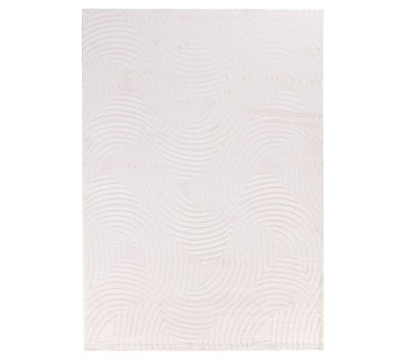 Tapis Meduse Laineux à Motif En Relief Crème 140x200cm
