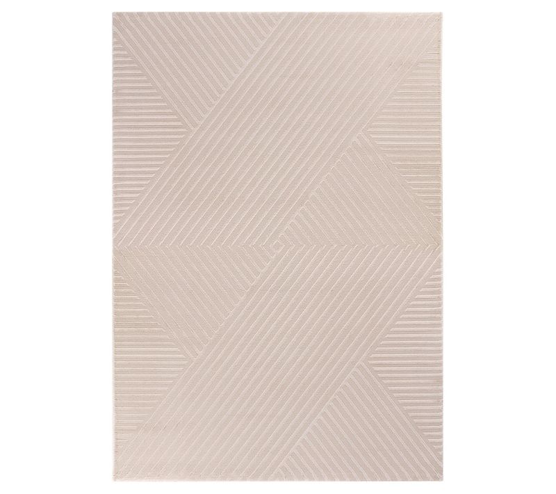 Tapis Noa Laineux à Motif En Relief Beige 160x230cm