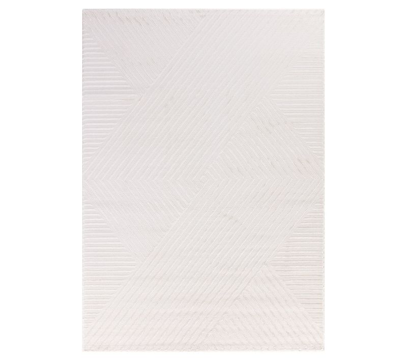 Tapis Noa Laineux à Motif En Relief Crème 80x150cm