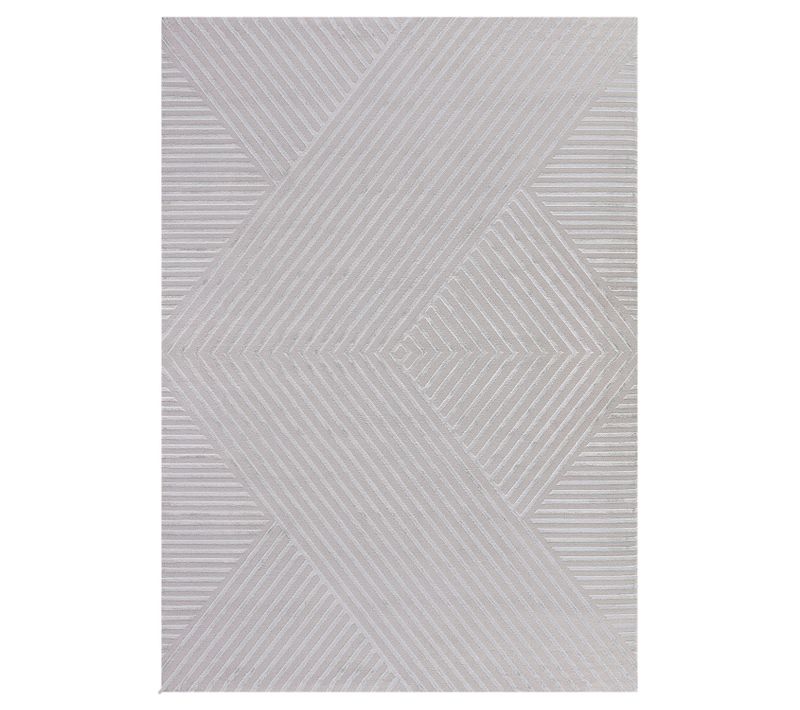 Tapis Noa Laineux à Motif En Relief Gris 80x150cm