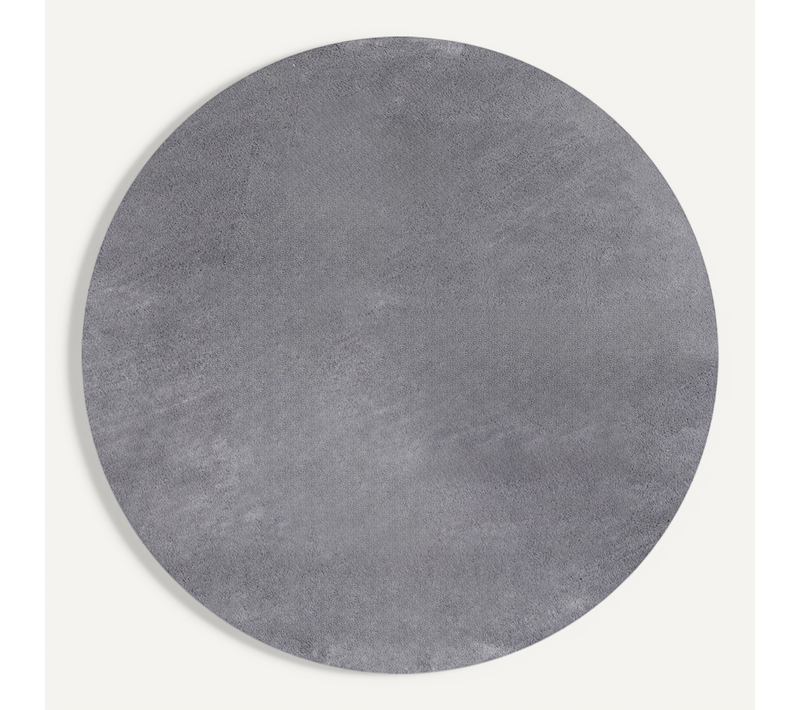 Tapis Lavable Rond En Microfibre Douce - Gris Foncé 120x120cm