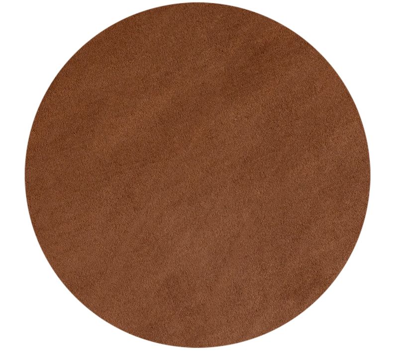 Tapis Lavable Rond En Microfibre Douce - Marron 120x120cm