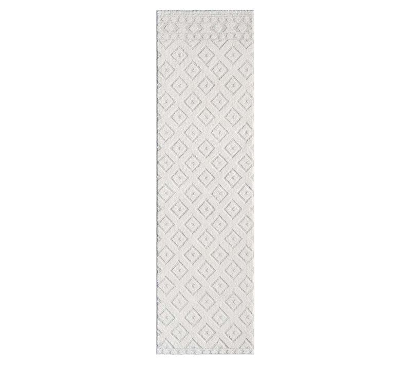 Tapis Nala à Motifs Relief Berbère - Crème 80x300cm