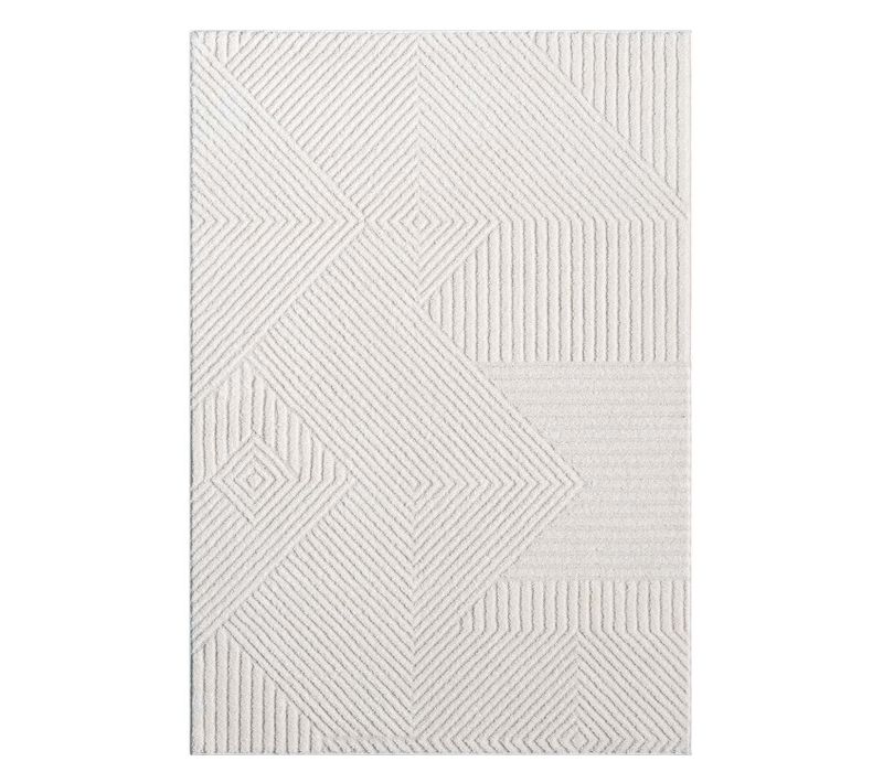 Tapis Emy à Motifs Géométrique En Relief - Crème 140x200cm