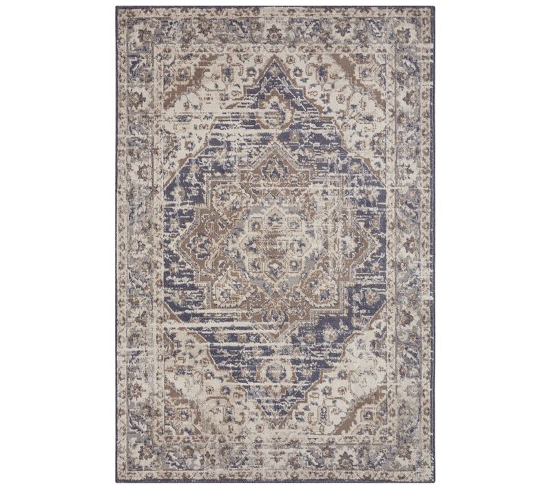 Tapis 160x235cm Vintage Rania Crème Et Bleu