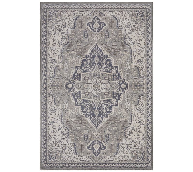 Tapis Vintage Oriental Safia Gris Et Crème 120x170cm