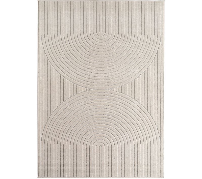 Tapis Poils Courts à Relief Paola Crème 80x150cm