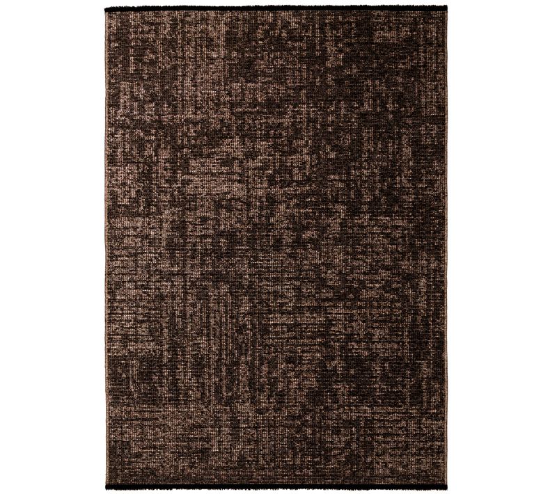 Tapis Moderne Tissage Plat à Franges - Marron 80x150cm