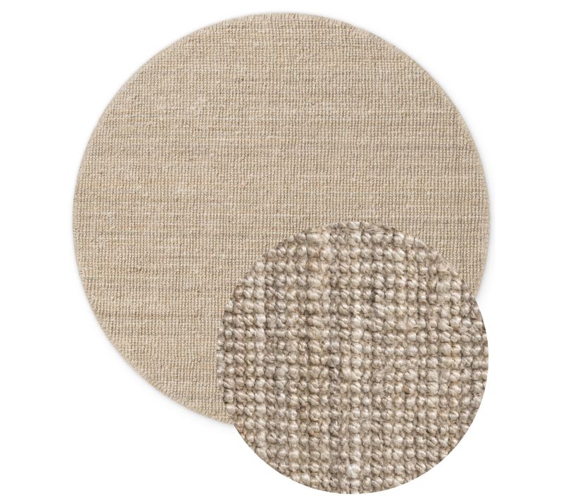 Tapis Rond En Jute Bouclé Jaipur Crème 160cm