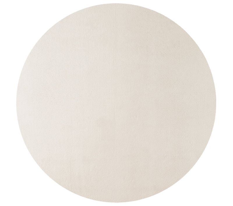 Tapis Rond à Poils Doux Lavable Crème 160x160cm