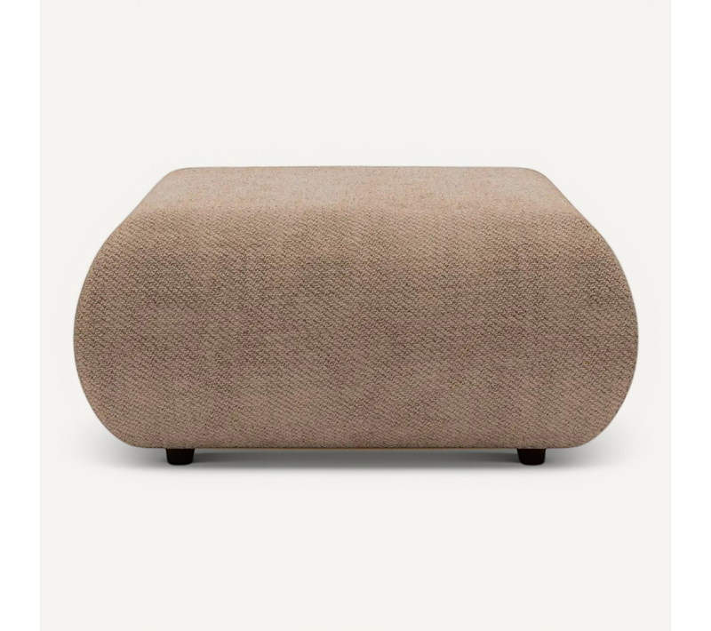 Levi - Pouf En Tissu Lisse Café 88x88x41