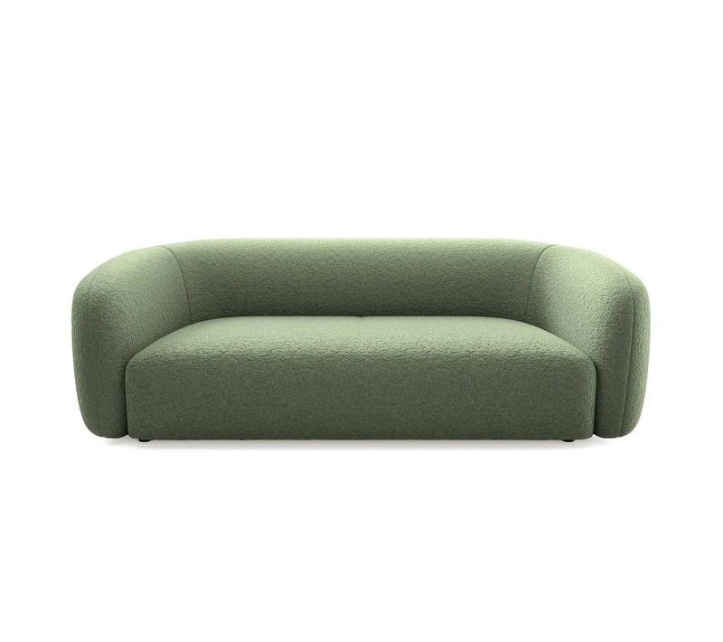 Bahia 3 - Canapé Droit En Tissu Bouclette 3 Places - Vert
