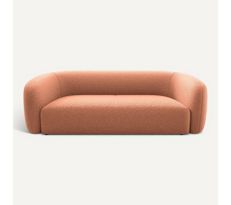 Bahia 3 - Canapé Droit En Tissu Bouclette 3 Places - Terracotta