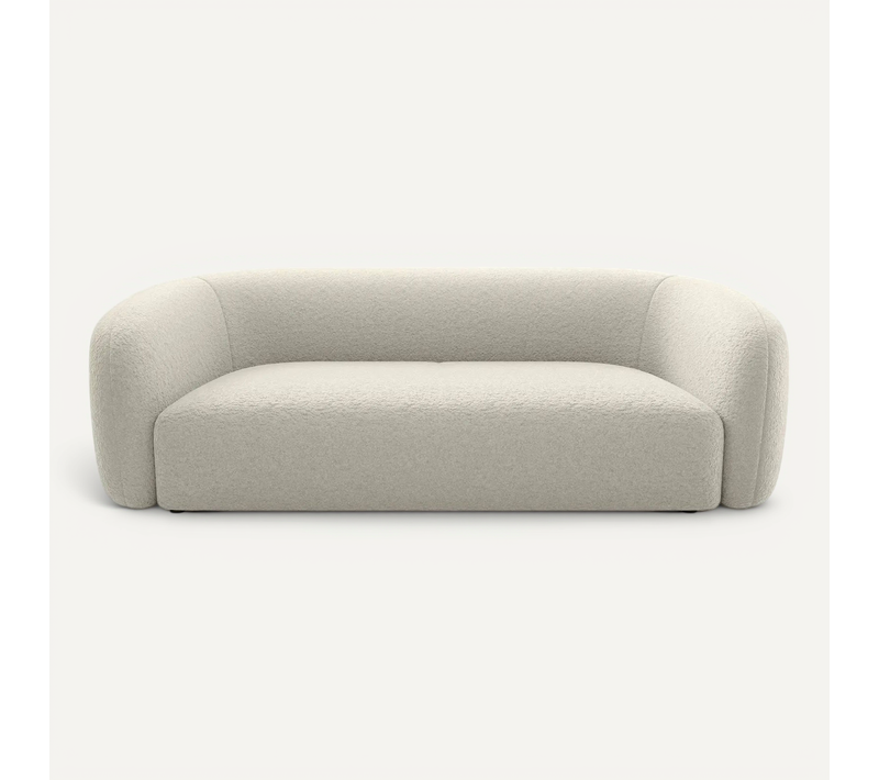 Bahia 3 - Canapé Droit En Tissu Bouclette 3 Places - Beige
