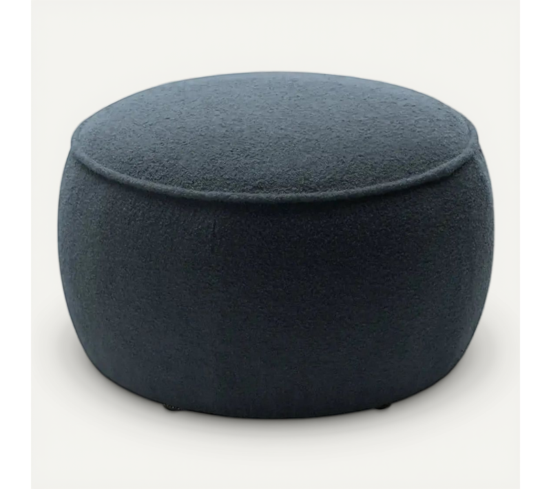 Victoire - Pouf En Tissu Bouclette Bleu 65x65x43 Cm