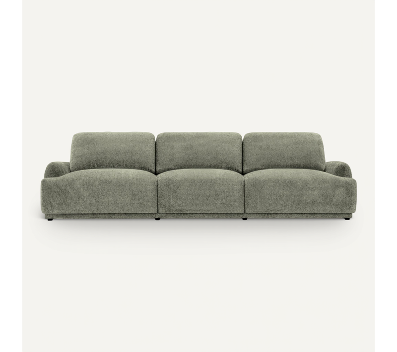 Rosalie - Canapé Droit Tissu Chenille 3 Places - Vert
