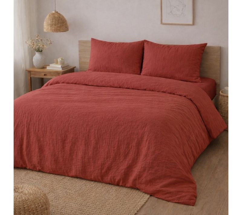 Parure De Lit Gaze De Coton Alia Orange