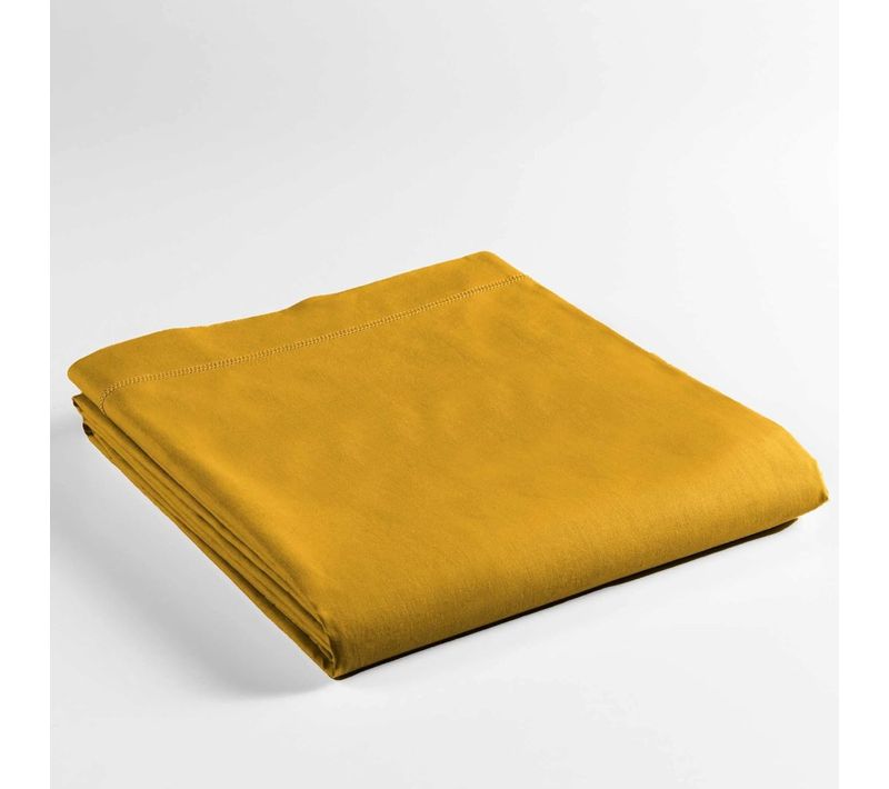 Drap Plat Lina - 100% Coton -Jaune- Certifié