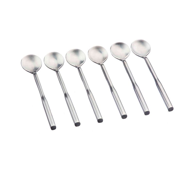 Lot De 6 Petites Cuillères En Inox Argent D