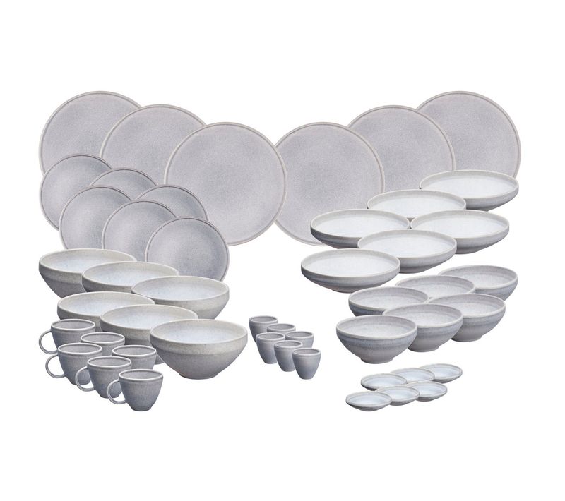 Lot De 48 Set Complet En Grès Gris D