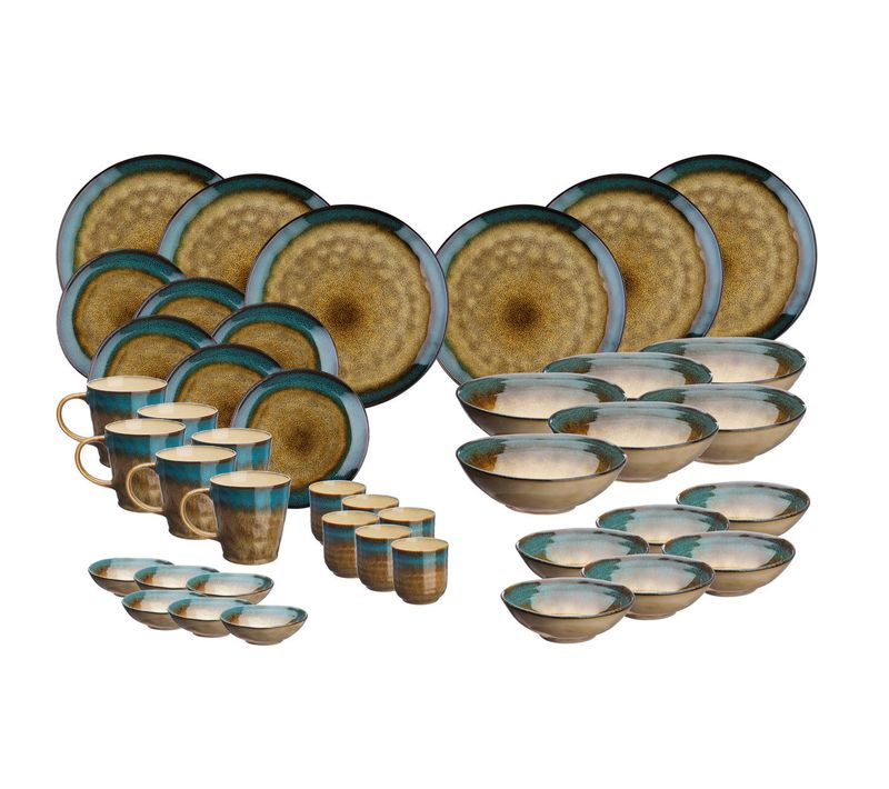 Lot De 42 Set Complet En Grès Marron D