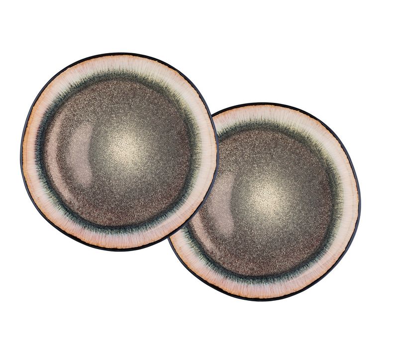 Lot De 2 Plateaux En Grès Marron D32