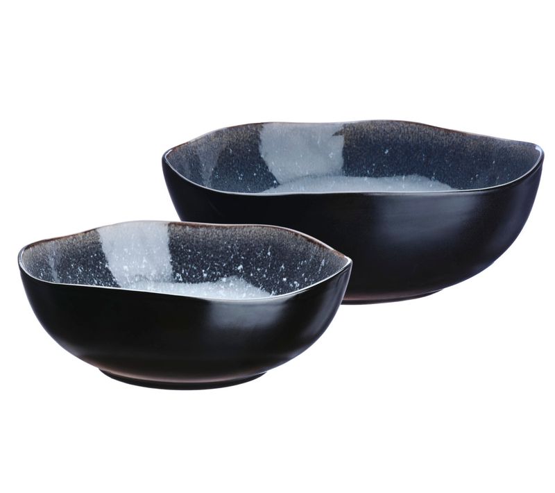 Saladier Iris D.24cm Et D.28,5cm - 2 Pièces - Bleu Nuit