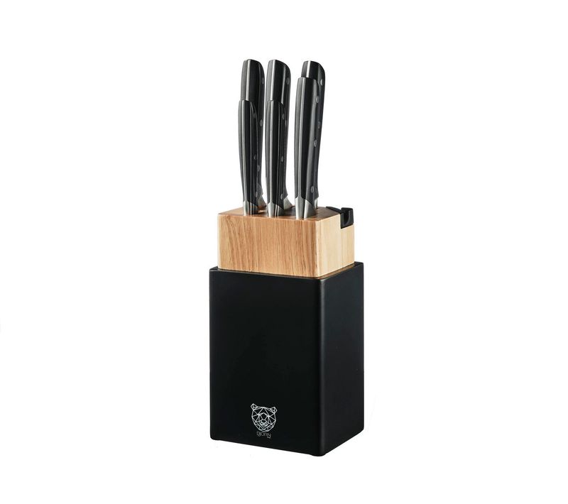 Lot De 8 Couteaux De Cuisine En Inox Noir D