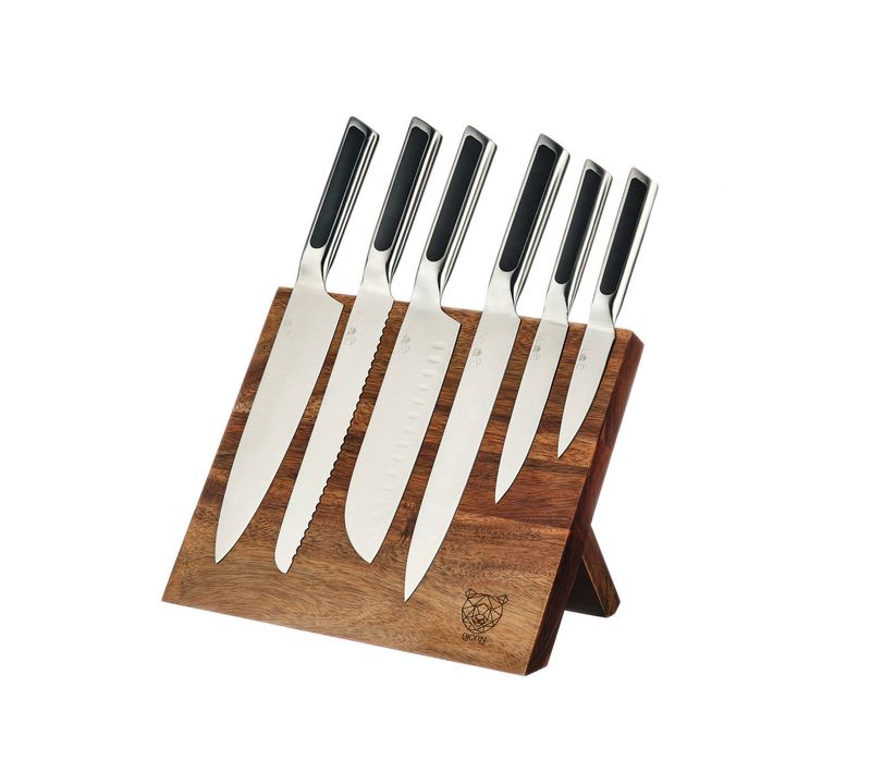Lot De 7 Couteaux De Cuisine En Inox Noir D