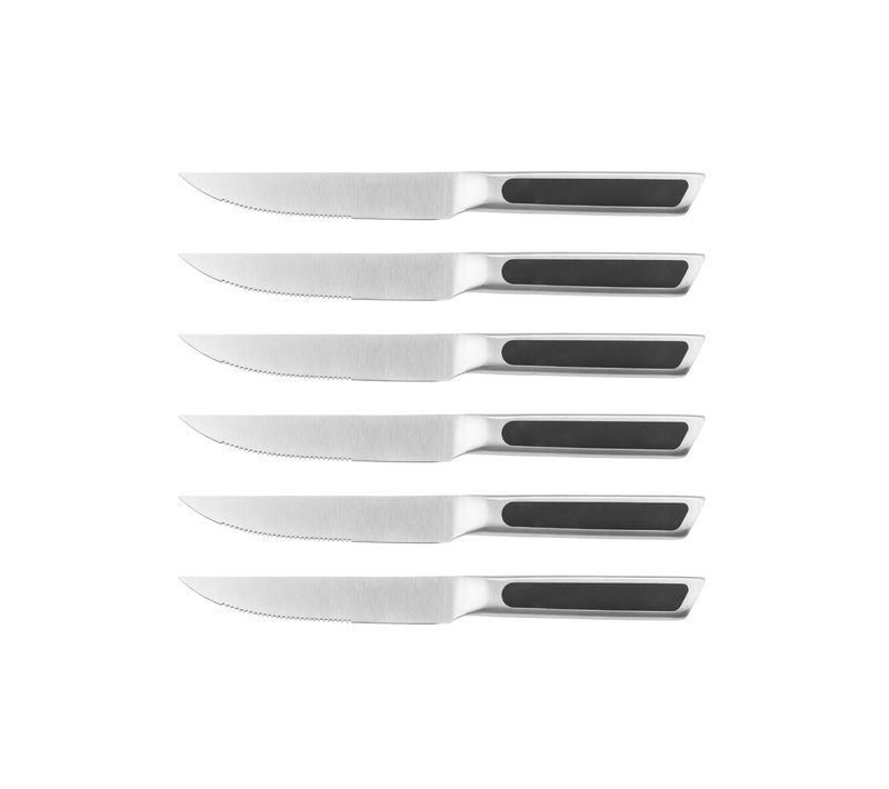 Lot De 6 Couteaux à Steak En Inox Noir D
