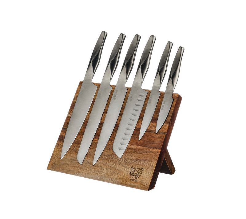 Lot De 7 Couteaux De Cuisine En Inox Gris D