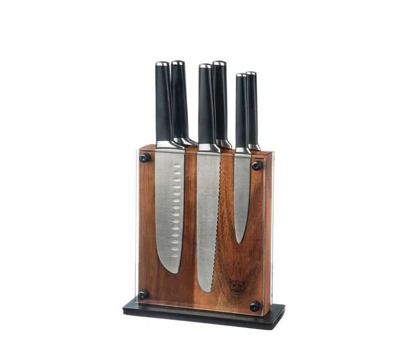 Lot De 7 Couteaux De Cuisine En Inox Noir D