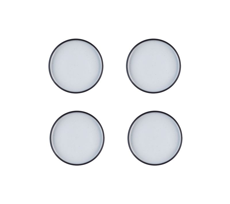 Lot De 4 Assiettes à Dessert En Grès Noir D21.5