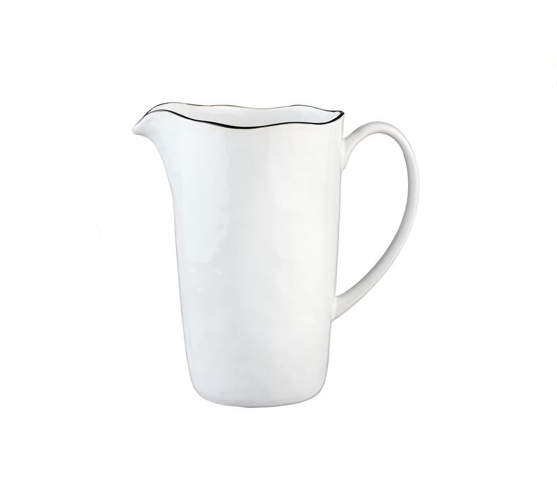 Lot De 1 Carafes, Théières et Bocaux En Grès Blanc D