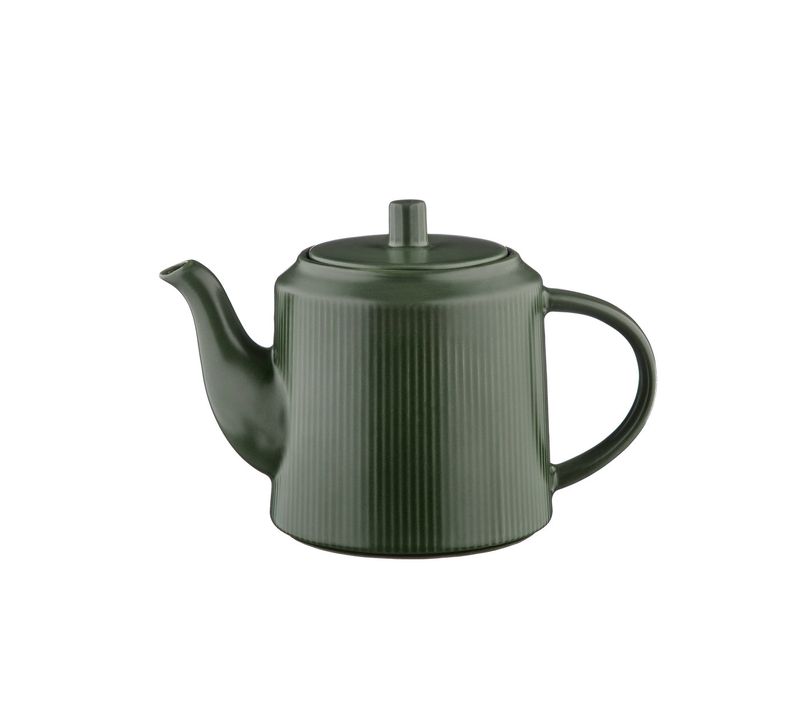 Lot De 1 Carafes, Théières et Bocaux En Grès Vert D13.5