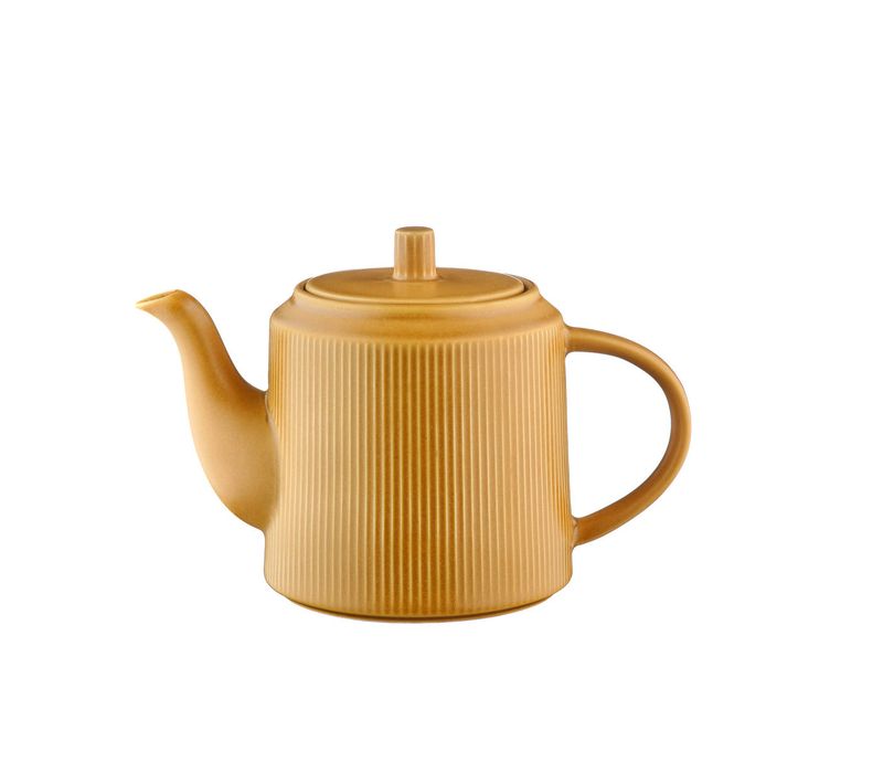 Lot De 1 Carafes, Théières et Bocaux En Grès Jaune D13.5