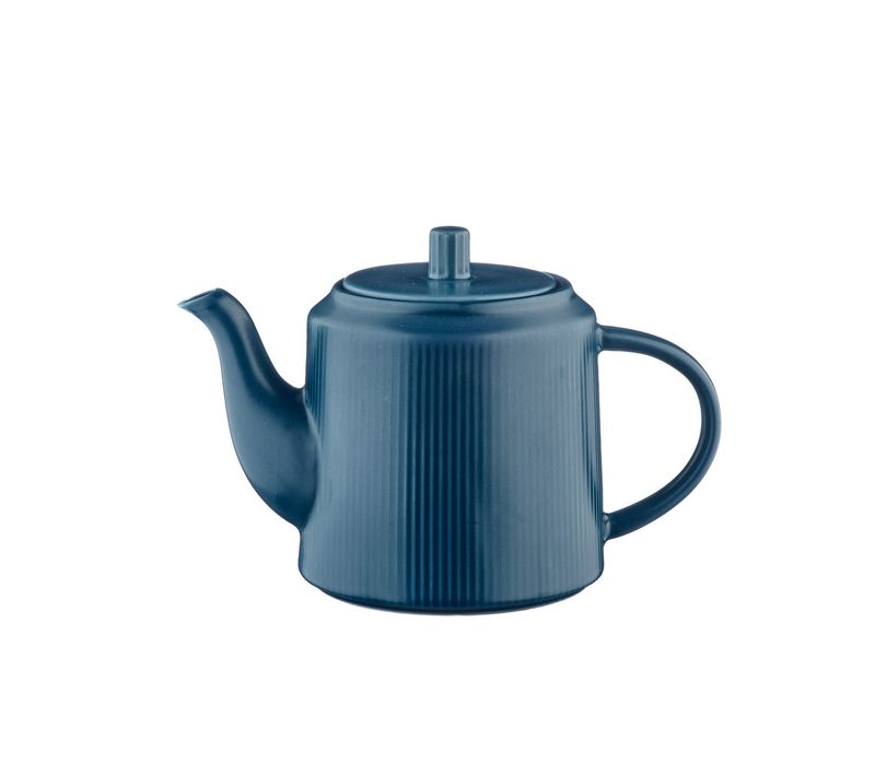 Lot De 1 Carafes, Théières et Bocaux En Grès Bleu D13.5