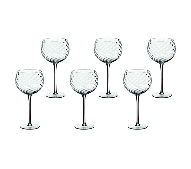 Lot De 6 Verres à Vin En Cristallin (cristal Sans Plomb) Transparent D10.4