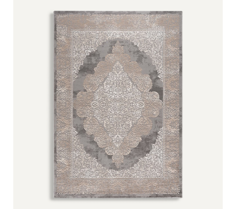 Tapis De Salon Lexa Baroque - Gris - 120x170cm