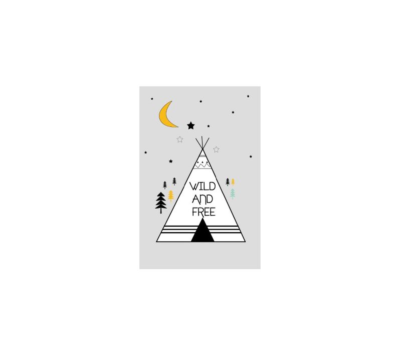 Tapis Enfant  Tipi Gris - 80x150cm