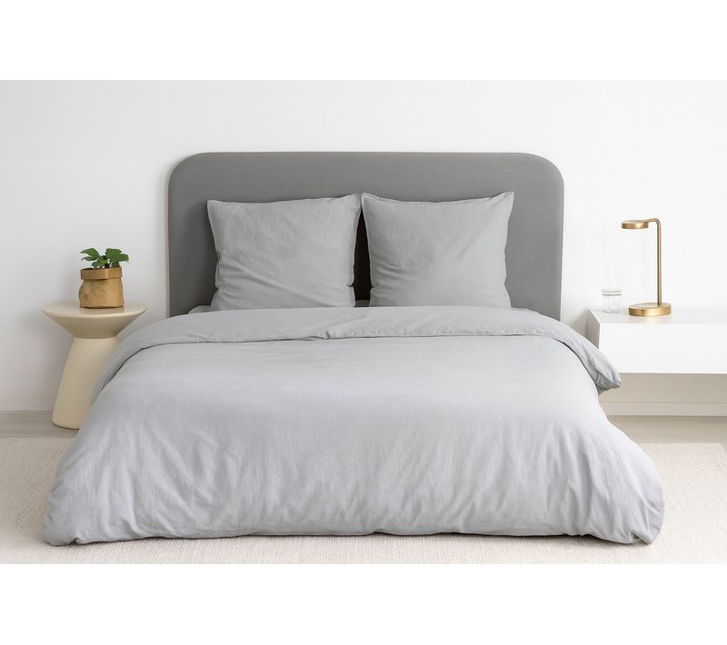 Parure De Lit Uni Micro Lavée 140x200
