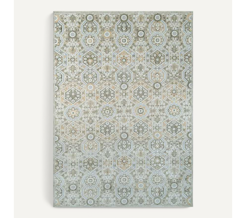 Tapis Oriental Vert Beige Nantes 590 Vert - 160x230 Cm