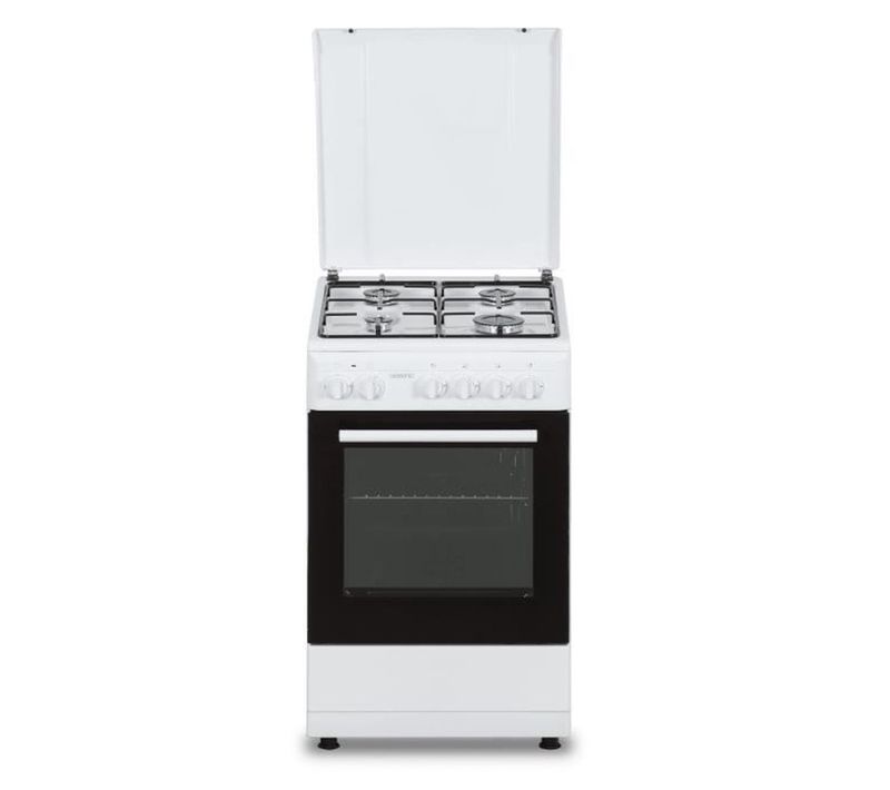 Cuisinière Gaz Pose Libre 4 Feux - Four 45 L, A+, Blanche, Compacte